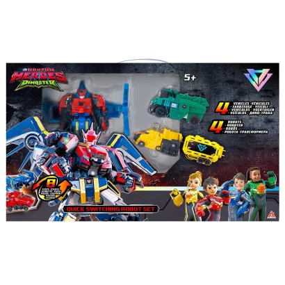 ІГРОВИЙ НАБІР DINOSTER - ШВИДКА ТРАНСФОРМАЦІЯ (4 робота, аксесуари)