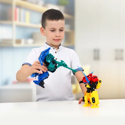 Ігровий набір з роботом-трансформером DINOSTER &ndash; РАПТОР ТРОН (2 машини)