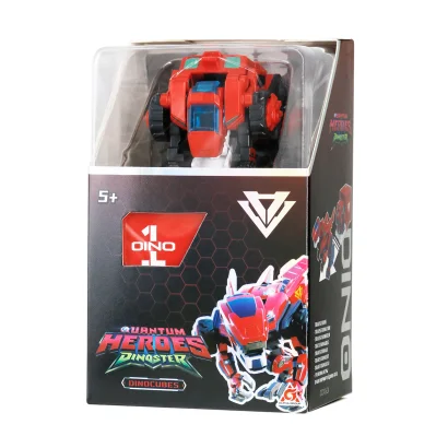 Динозавр-трансформер DINOSTER - ЧЕРВОНИЙ РАПТОР-БОТ (бокс для зберігання)