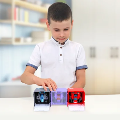 Динозавр-трансформер DINOSTER - ЧЕРВОНИЙ РАПТОР-БОТ (бокс для зберігання)