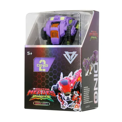 Динозавр-трансформер DINOSTER - ПУРПУРОВИЙ РАПТОР-БОТ (бокс для зберігання)