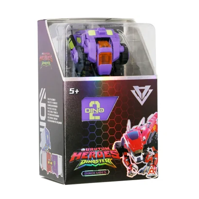 Динозавр-трансформер DINOSTER - ПУРПУРОВИЙ РАПТОР-БОТ (бокс для зберігання)