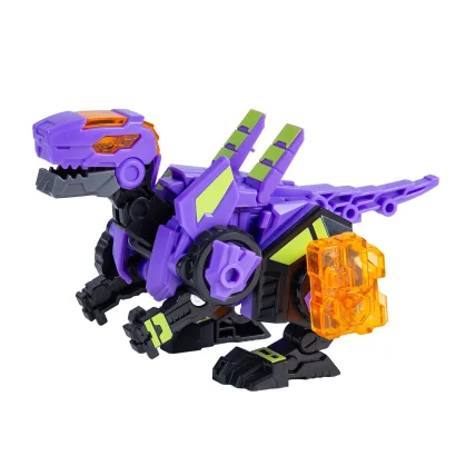 Динозавр-трансформер DINOSTER - ПУРПУРОВИЙ РАПТОР-БОТ (бокс для зберігання)