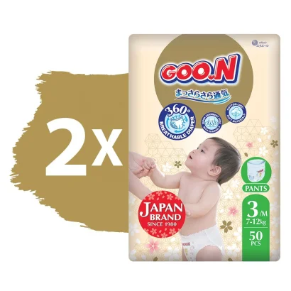 Трусики-підгузки GOO.N Premium Soft для дітей 7-12 kg (розмір 3(M), унісекс, 100 шт.)