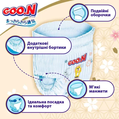 Трусики-підгузки GOO.N Premium Soft для дітей 7-12 kg (розмір 3(M), унісекс, 100 шт.)