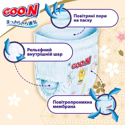 Трусики-підгузки GOO.N Premium Soft для дітей 7-12 kg (розмір 3(M), унісекс, 100 шт.)