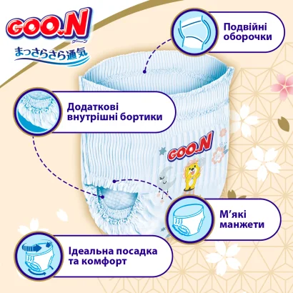 Трусики-підгузки Goo.N Premium Soft для дітей (2XL, 15-25 кг, 30 шт)