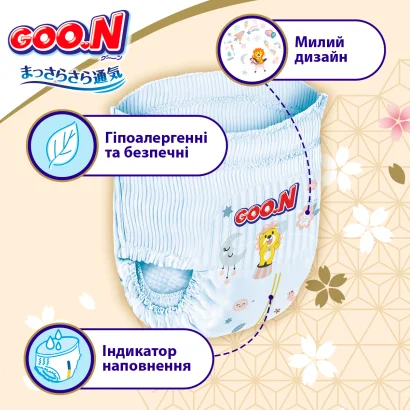 Трусики-підгузки GOO.N Premium Soft для дітей 18-30 кг (розмір 7(3XL), унісекс, 22 шт)