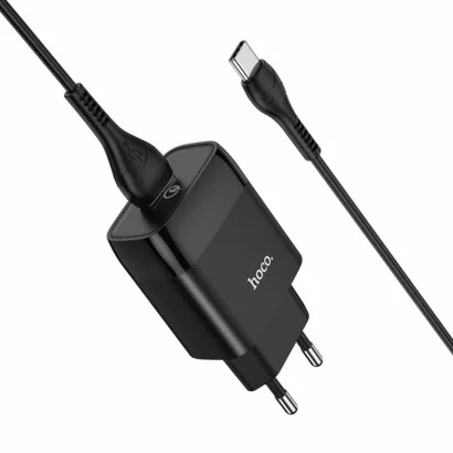 Мережевий зарядний пристрій HOCO C72Q Glorious single port QC3.0 charger set(Type-C) 18W  Black