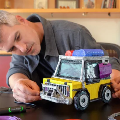 3D-ручка 3Doodler Flow для проф. використання – СИНЯ (8 стрижнів, аксесуари)