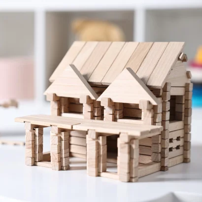 Конструктор дерев'яний Будиночок з балконом 136 дет.