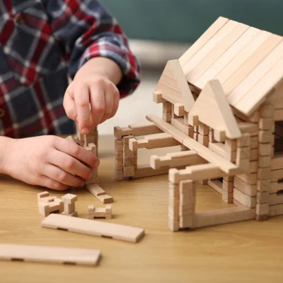 Конструктор дерев'яний Будиночок з балконом 136 дет.