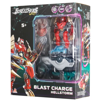Ігровий набір SCREECHERS WILD! S5 L1 V2 - ХЕЛШТОРМ (запускач-бластер, машинка-трансформер)
