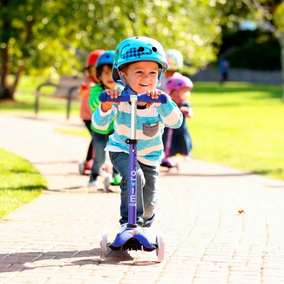 Самокат MICRO серії "Mini Deluxe" - СИНІЙ (до 50 kg, триколісний)