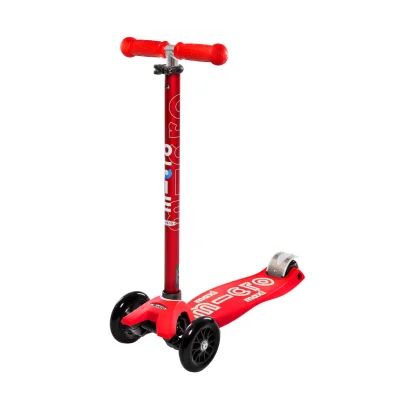 Самокат MICRO серії "Maxi Deluxe" - ЧЕРВОНИЙ (до 50 kg, триколісний)