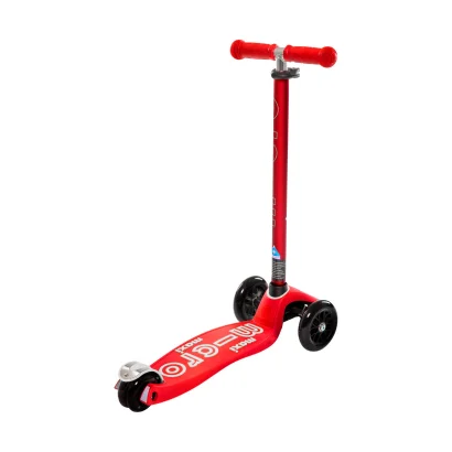 Самокат MICRO серії "Maxi Deluxe" - ЧЕРВОНИЙ (до 50 kg, триколісний)