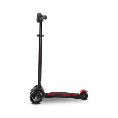 Самокат MICRO серії &quot;Maxi PRO Deluxe&quot; - ЧОРНИЙ/ЧЕРВОНИЙ (до 50 kg, триколісний)