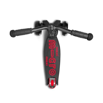 Самокат MICRO серії &quot;Maxi PRO Deluxe&quot; - ЧОРНИЙ/ЧЕРВОНИЙ (до 50 kg, триколісний)