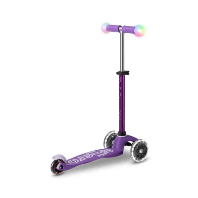 Самокат MICRO серії "Mini Deluxe Magic" &ndash; ФІОЛЕТОВИЙ (до 50 kg, триколісний, світло)