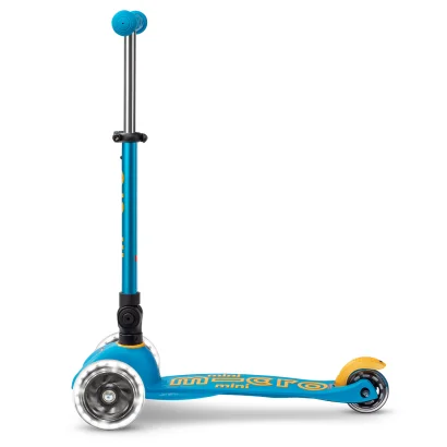 Самокат MICRO серії "Mini Deluxe Foldable LED" &ndash; БЛАКИТНИЙ ОКЕАН (складаний, до 50 кг (kg), триколісний, світло)