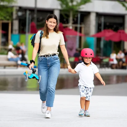 Самокат MICRO серії "Mini Deluxe Foldable LED" &ndash; БЛАКИТНИЙ ОКЕАН (складаний, до 50 кг (kg), триколісний, світло)