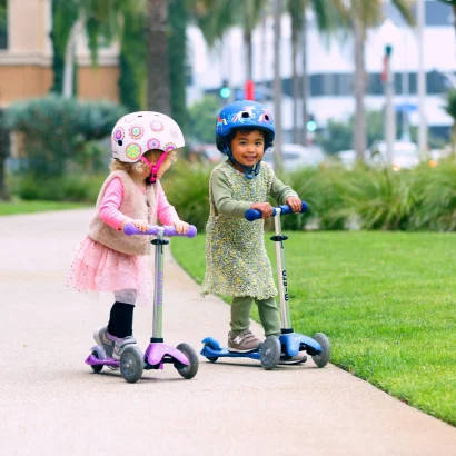 Самокат MICRO серії "Mini Deluxe Fairy Glitter LED" &ndash; ПУРПУРОВИЙ (до 50 kg, 3-х колісний, світло)