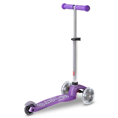 Самокат MICRO серії "Mini Deluxe Fairy Glitter LED" &ndash; ПУРПУРОВИЙ (до 50 kg, 3-х колісний, світло)