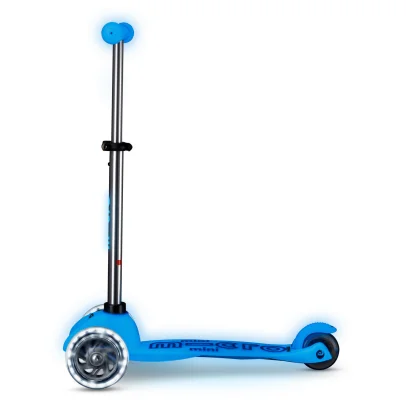 Самокат MICRO серії "Mini Deluxe Glow LED" &ndash; АРКТИЧНИЙ СИНІЙ (до 50 kg, 3-х колісний, світло)