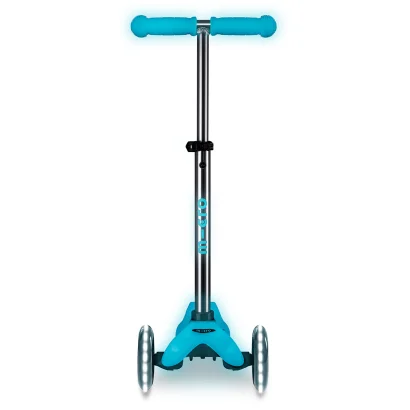 Самокат MICRO серії &quot;Mini Deluxe Glow LED&quot; – ЛЬОДОВИК АКВА (до 50 kg, 3-х колісний, світло)