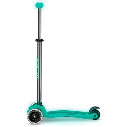 Самокат MICRO серії &quot;Maxi Deluxe Glow LED&quot; – ЖЕЛЕЙНИЙ ЗЕЛЕНИЙ (до 50 kg, 3-х колісний, світло)