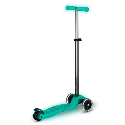 Самокат MICRO серії &quot;Maxi Deluxe Glow LED&quot; – ЖЕЛЕЙНИЙ ЗЕЛЕНИЙ (до 50 kg, 3-х колісний, світло)