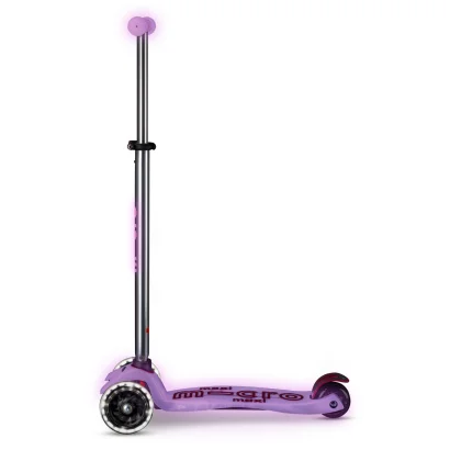 Самокат MICRO серії "Maxi Deluxe Glow LED" &ndash; СЯЙНИСТО-ПУРПУРОВИЙ (до 50 kg, 3-х колісний, світло)