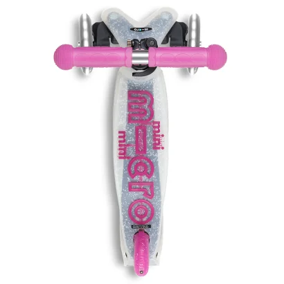 Самокат MICRO серії "Mini Deluxe Foldable Orion Glow LED" &ndash; РОЖЕВИЙ (складаний, до 50 кг (kg), триколісний)