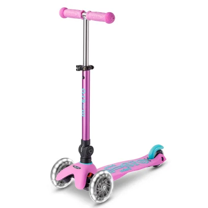 Самокат MICRO серії "Mini Deluxe Foldable LED" &ndash; ЛАВАНДОВИЙ (складаний, до 50 кг (kg), триколісний, світло)