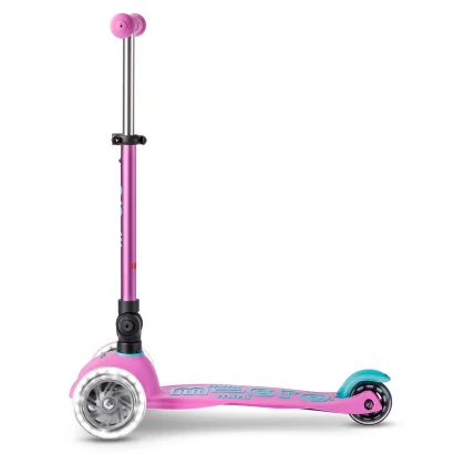 Самокат MICRO серії "Mini Deluxe Foldable LED" &ndash; ЛАВАНДОВИЙ (складаний, до 50 кг (kg), триколісний, світло)