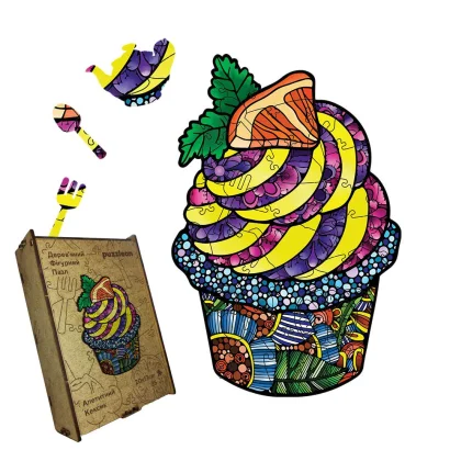 Пазл дерев'яний Апетитний Кексик, А5, Картонна коробка