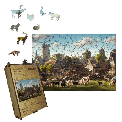Пазл дерев'яний Береги Замку, А5, Картонна коробка