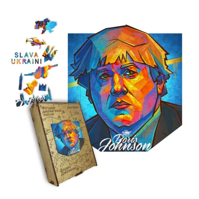 Пазл дерев'яний Борис Джонсон, А5, Картонна коробка