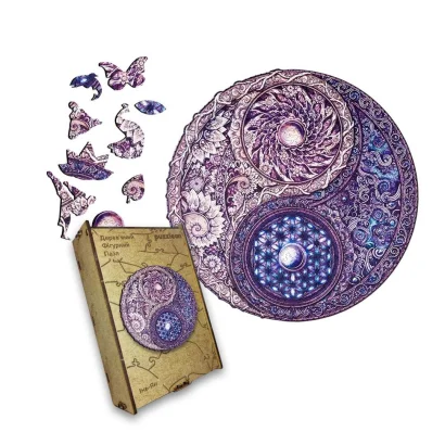 Пазл дерев'яний Інь-Ян Мандала, А5, Картонна коробка