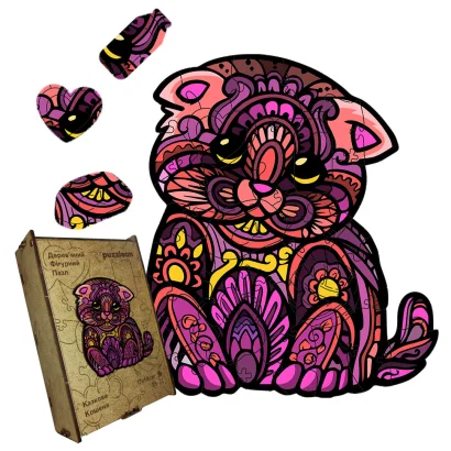 Пазл дерев'яний Казкове Кошеня, А5, Картонна коробка