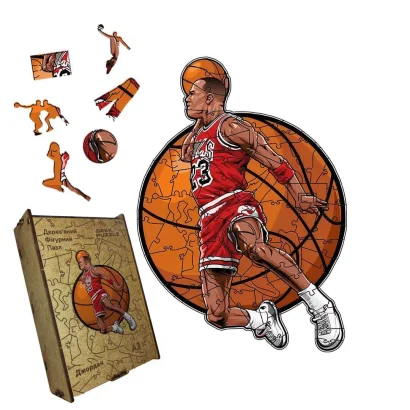 Пазл дерев'яний Майкл Джордан, А5, Картонна коробка