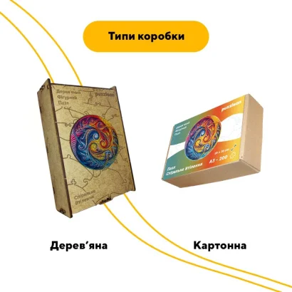 Пазл дерев'яний Мандала Спіральне Втілення, А5, Картонна коробка