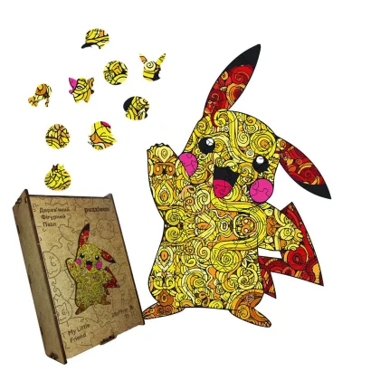 Пазл дерев'яний Пікачу, А5, Картонна коробка