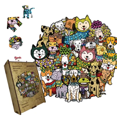 Пазл дерев'яний Планета Цуценят, А5, Картонна коробка