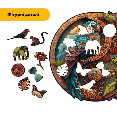 Пазл дерев'яний Подорож Папуги, А5, Картонна коробка