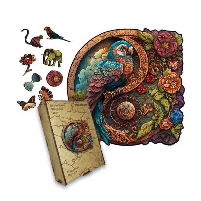 Пазл дерев'яний Подорож Папуги, А5, Картонна коробка