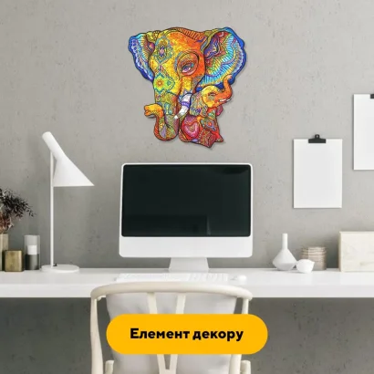 Пазл дерев'яний Сім'я Слоників, А5, Картонна коробка