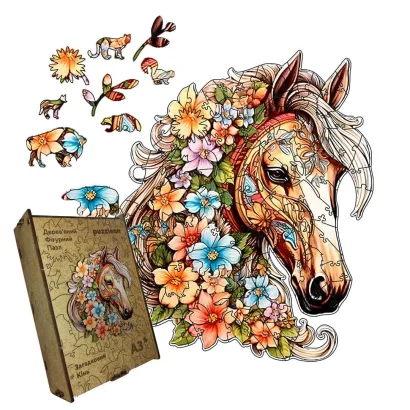 Пазл дерев'яний Загадковий Кінь, А5, Картонна коробка