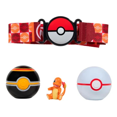 Ігровий набір POKEMON W14 - ПОЯС З ПОКЕБОЛАМИ ЧАРМАНДЕР (пояс, 2 покеболи, ігрова фігурка)