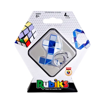 Міні-головоломка RUBIK'S - ЗМІЙКА БІЛО-БЛАКИТНА (з кільцем)